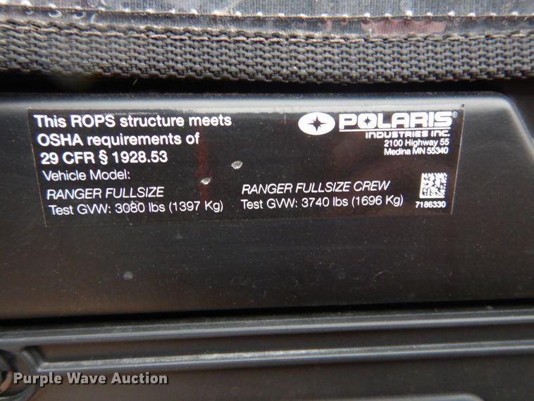 image for item GN9789 2018 Polaris Ranger utility vehicle