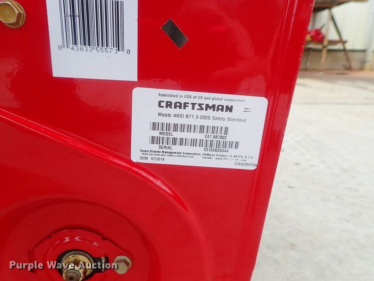 image for item GW9298 Craftsman 247.887802 snow blower