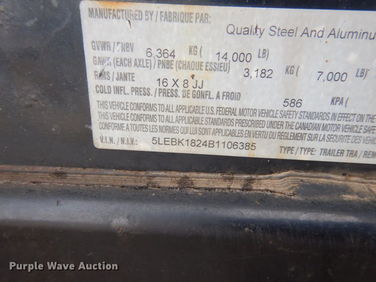 image for item GW9635 2011 Longhorn dump trailer