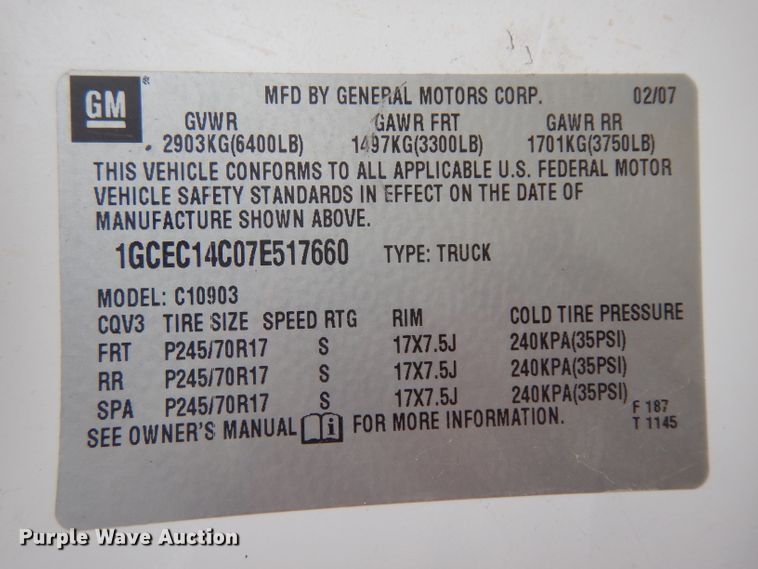 image for item GX9983 2007 Chevrolet Silverado 1500  pickup truck