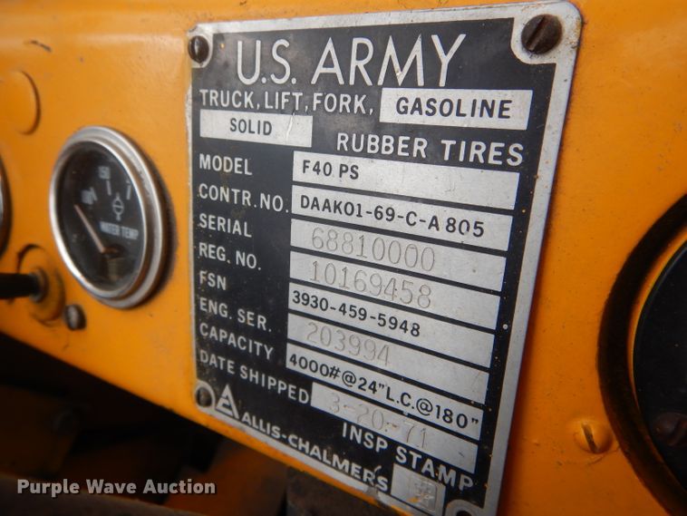 image for item DF3007 US Army F40PS forklift