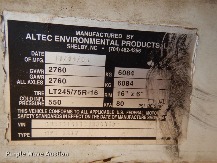 image for item DF5942 2008 Altec DC-1217-CFD wood chipper