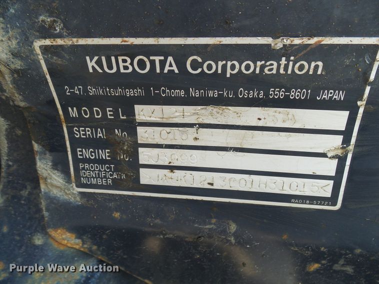 image for item DG5586 Kubota KX121-3SS mini excavator