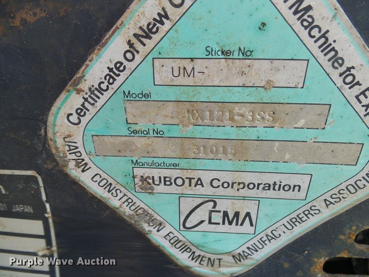 image for item DG5586 Kubota KX121-3SS mini excavator