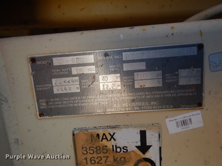 image for item DH2379 2000 JLG 40-RTS scissor lift