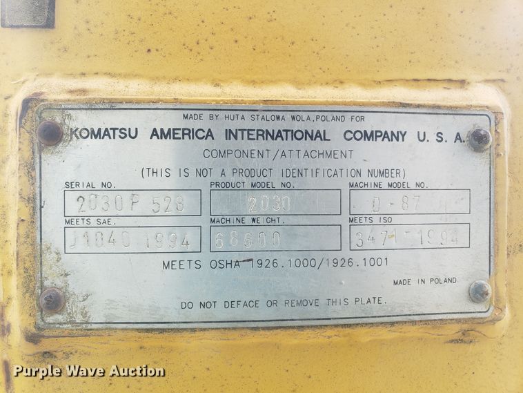 image for item DH5770 2002 Komatsu D87E-2 dozer