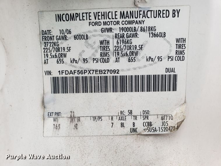 image for item DH5778 2007 Ford F550 Super Duty service truck