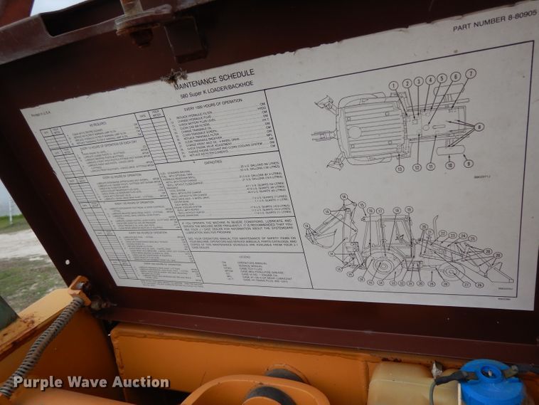 image for item DJ3004 1994 Case 580 Super K backhoe