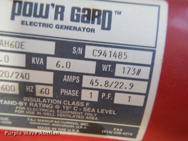 image for item FU9813 PowerGard generator