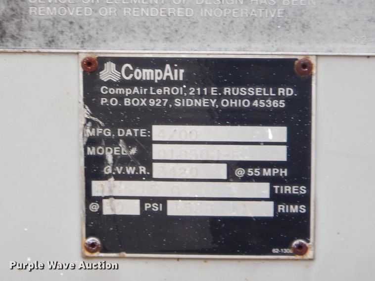 image for item GN9220 2000 Leroi 185 air compressor