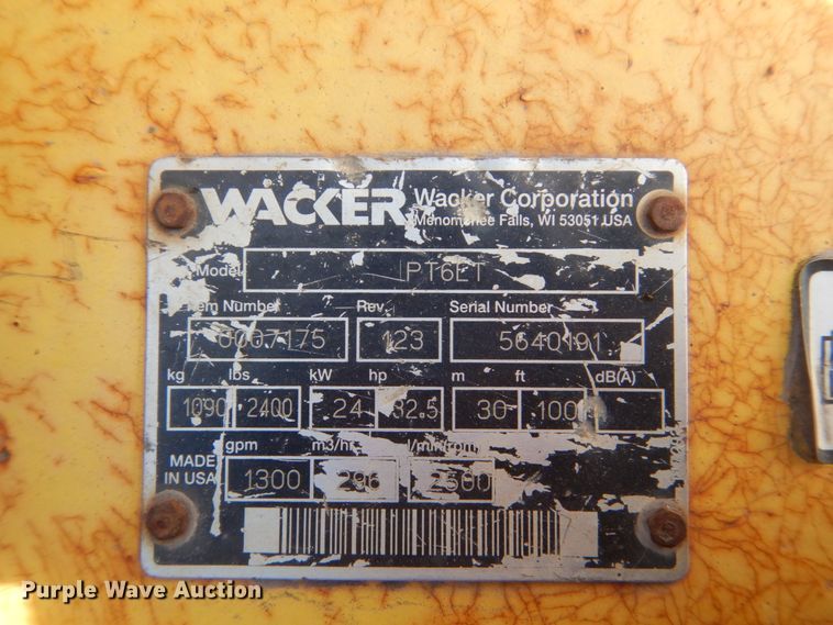 image for item GW9618 Wacker PT6LT water pump