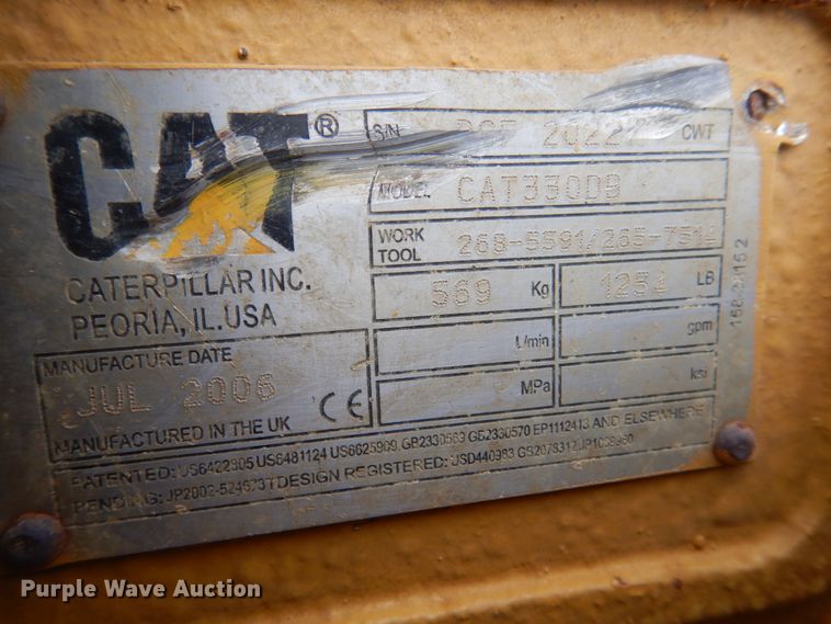 image for item DF5947 2007 Caterpillar 330D excavator