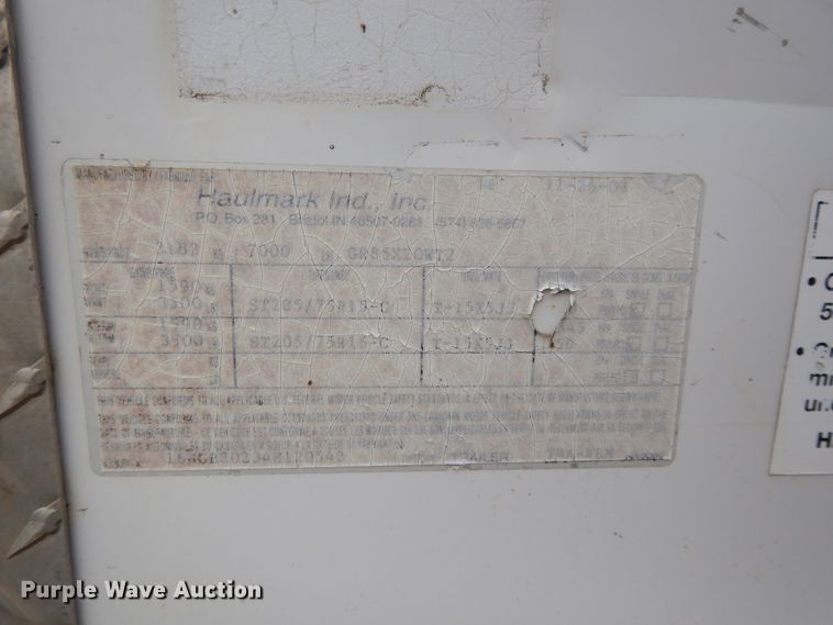 image for item DF5959 2004 Haulmark GR85X20WT2 enclosed cargo trailer