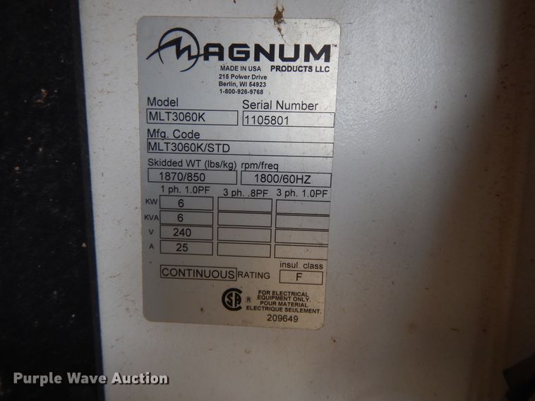 image for item DF5988 2011 Magnum MLT3060K light plant