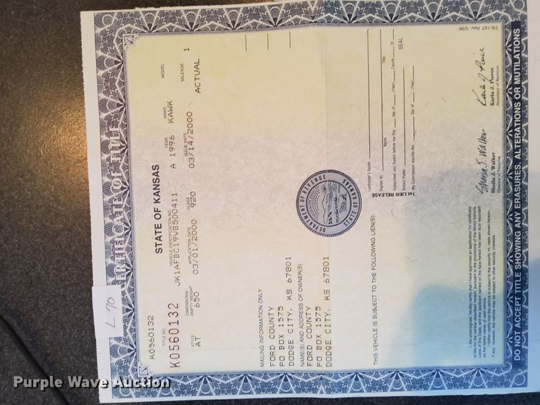 image for item EL9113 1996 Kawasaki Mule 550 utility vehicle