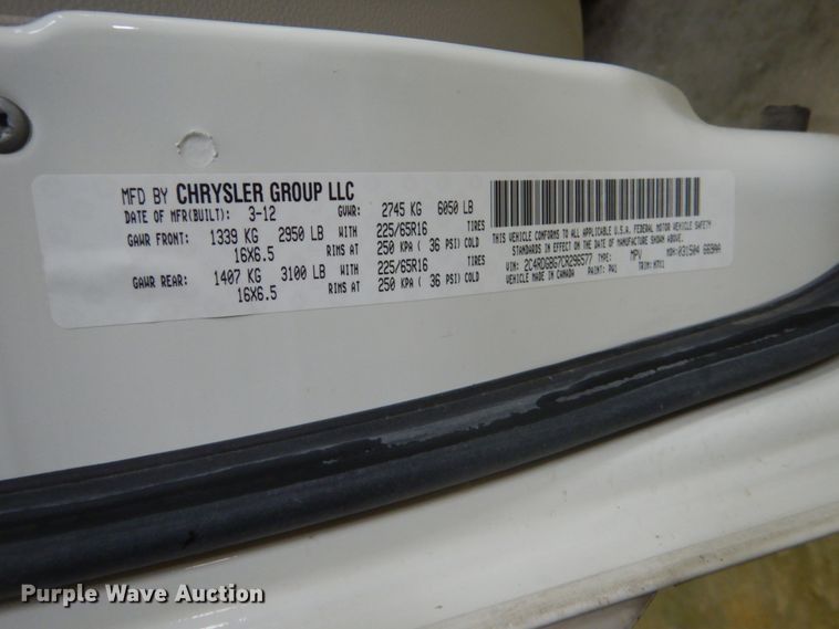 image for item FX9010 2012 Dodge Grand Caravan  van