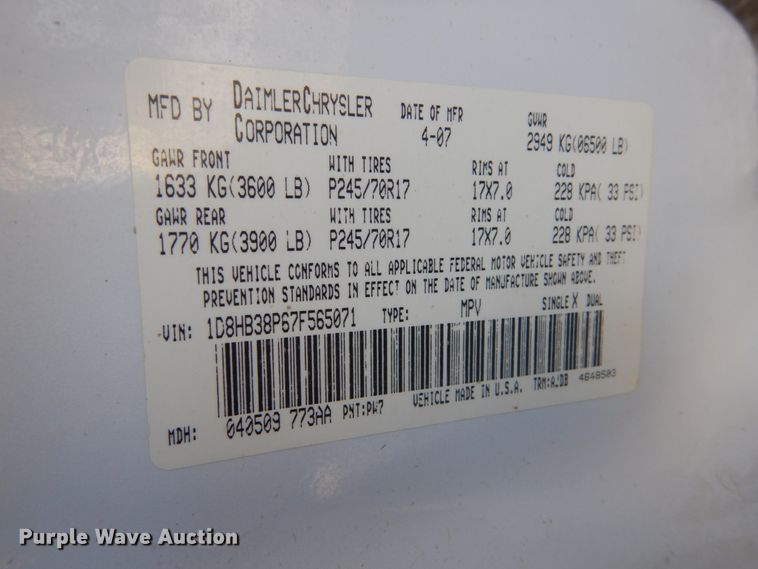 image for item FX9014 2007 Dodge Durango  SUV