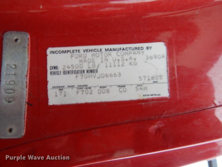 image for item GO9063 1980 Ford F700 truck cab and chassis