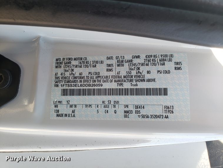 image for item GO9275 2013 Ford E350 Super Duty  van