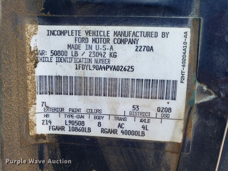 image for item GO9278 1993 Ford F900 dump truck