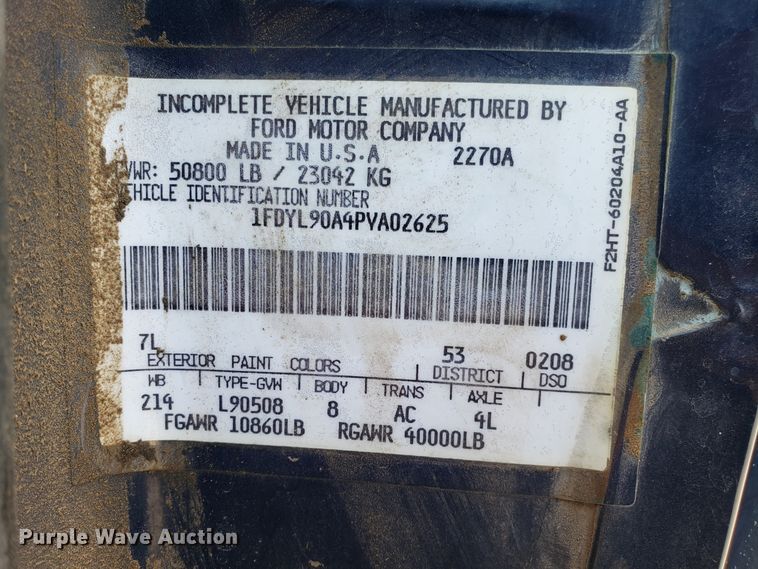 image for item GO9278 1993 Ford F900 dump truck