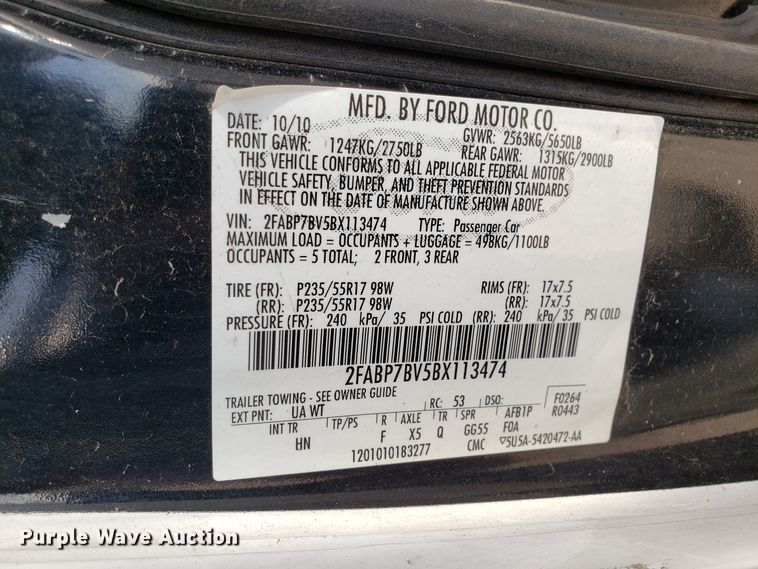 image for item GO9286 2011 Ford Crown Victoria Police Interceptor