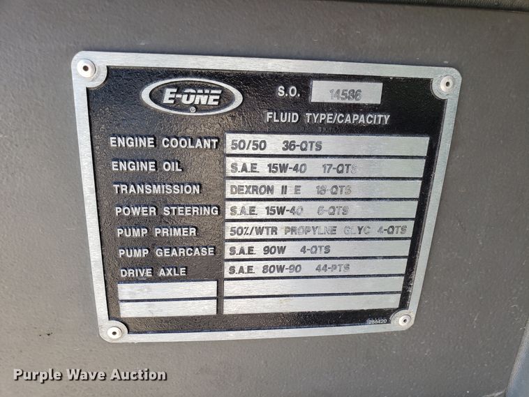 image for item GO9292 1995 E-one fire truck