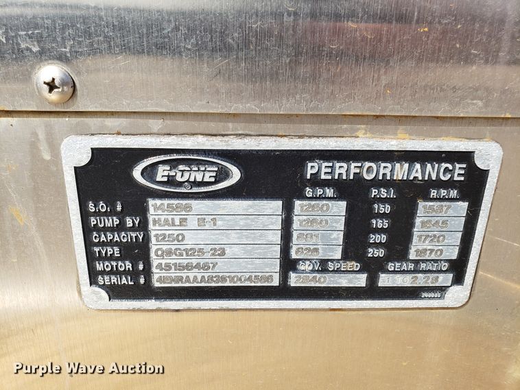 image for item GO9292 1995 E-one fire truck