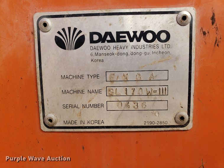 image for item GO9294 1999 Daewoo Solar 170W-III rubber tired excavator