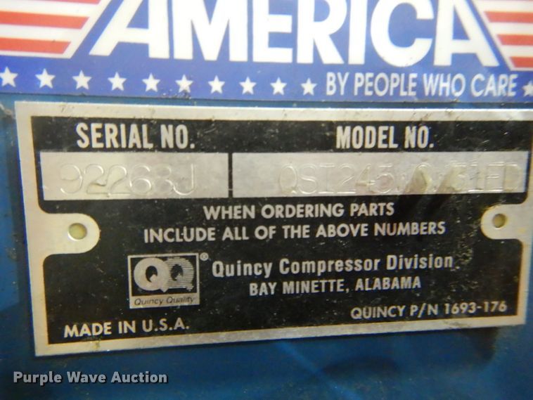 image for item GO9543 Quincy QSI245W0W31ED air compressor
