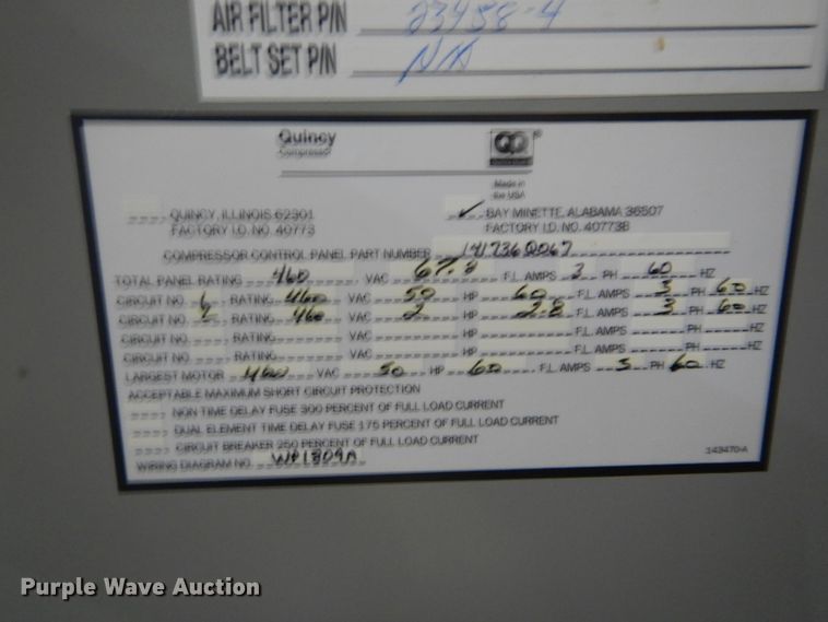 image for item GO9544 Quincy QSI245ACA31ED air compressor