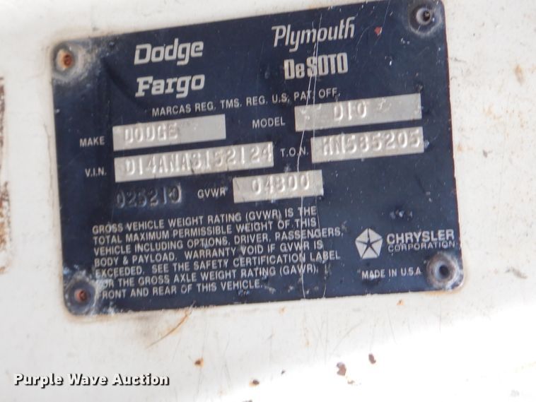 image for item GO9987 1980 Dodge Custom 150  pickup truck