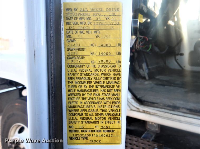 image for item GY9748 2001 International 2554 dump truck