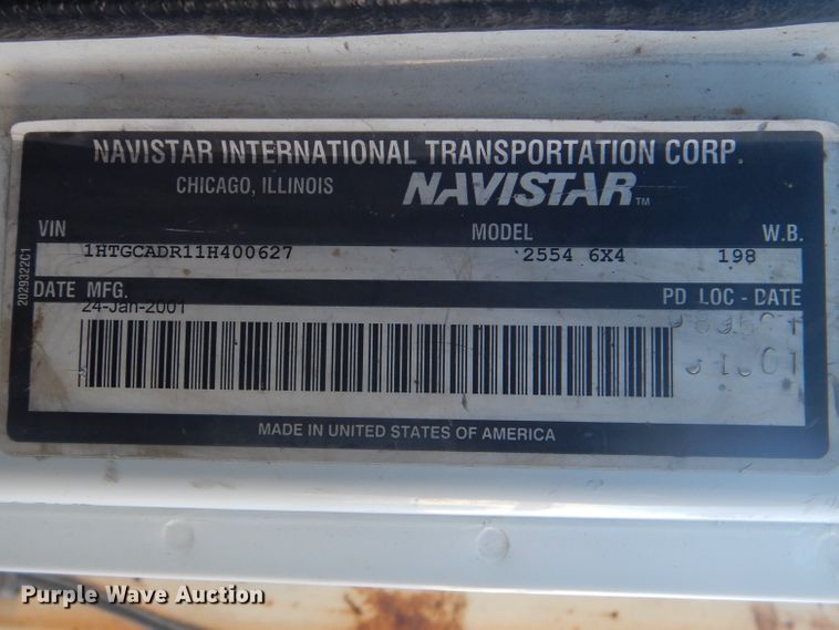 image for item GY9748 2001 International 2554 dump truck