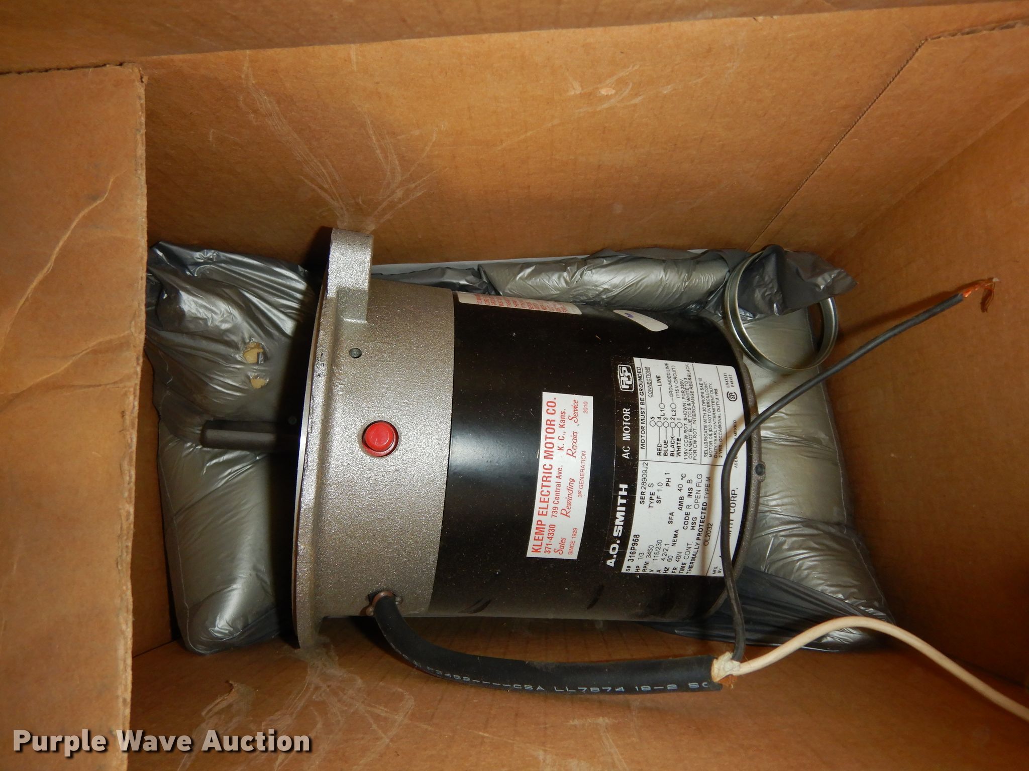 Electric motor in Kansas City, KS Item FD9961 sold Purple Wave