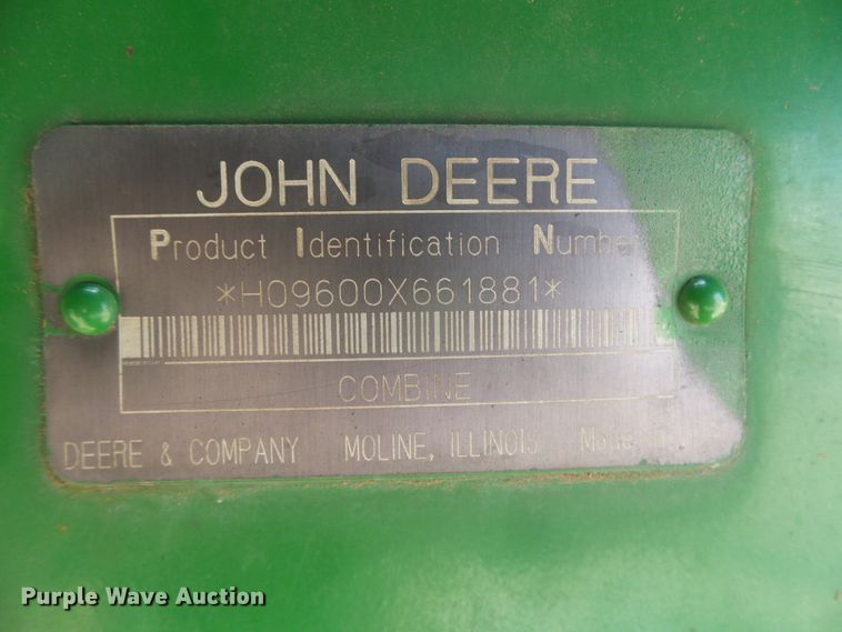 image for item DH4868 1995 John Deere 9600 combine