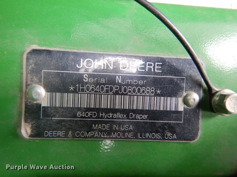 image for item FU9247 2018 John Deere 640FD draper head