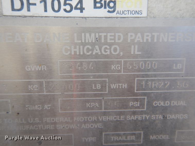 image for item DH6467 1998 Great Dane dry van trailer