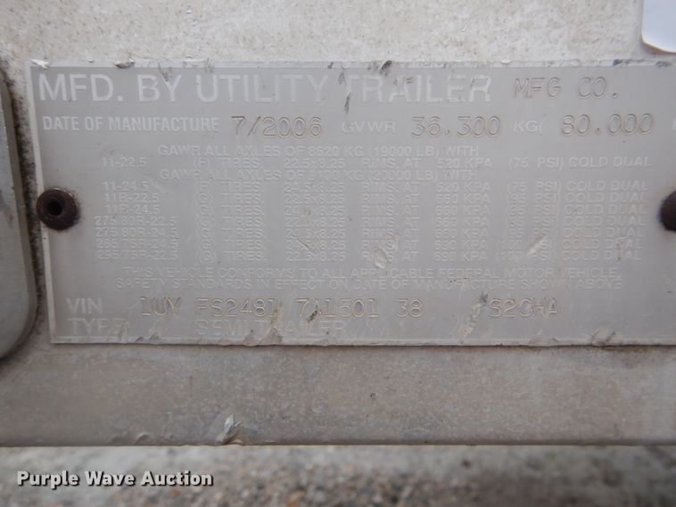 image for item GD9189 2007 Utility Trailer FS2HCA flatbed trailer