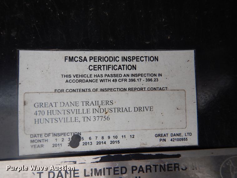 image for item GD9192 2013 Great Dane PLFR flatbed trailer