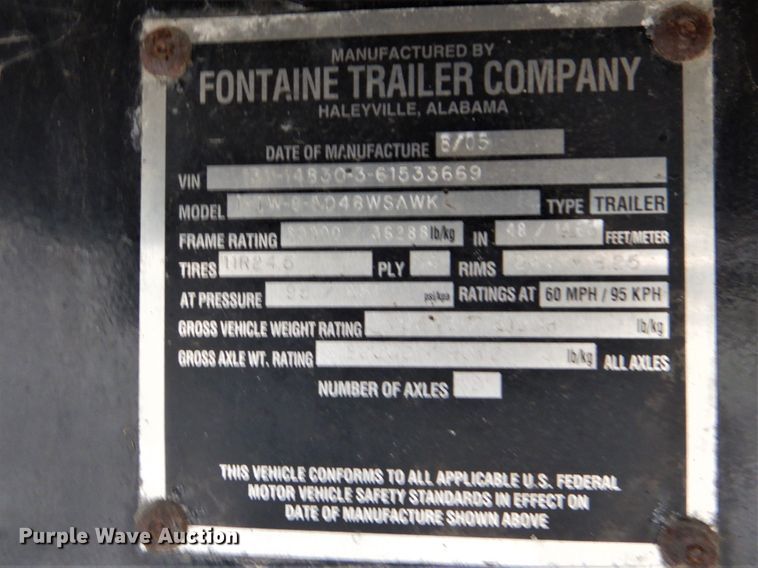 image for item GD9193 2006 Fontaine IFTW-8-8048WSAWK flatbed trailer