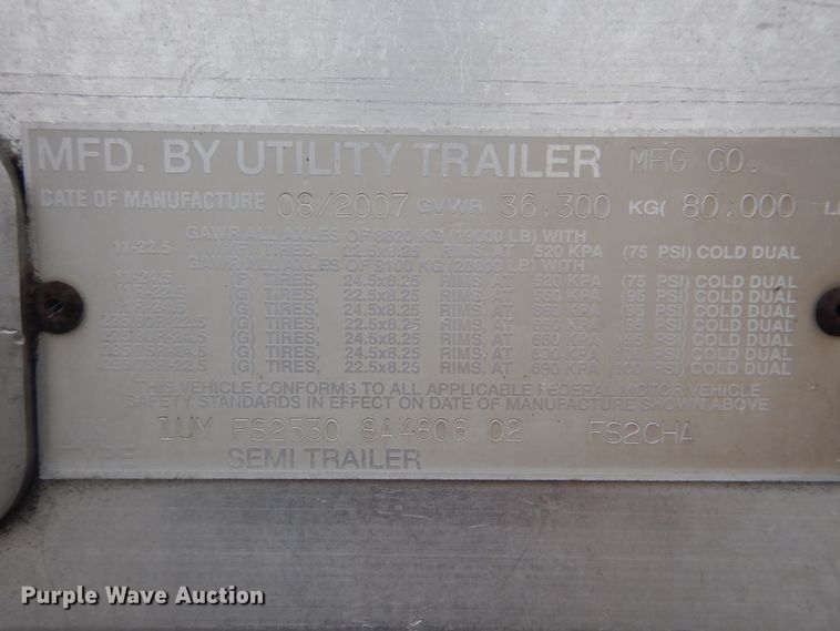 image for item GD9194 2008 Utility Trailer FS2CHA flatbed trailer