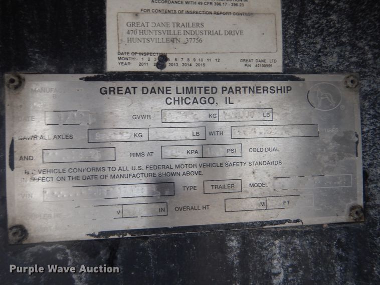 image for item GD9195 2013 Great Dane flatbed trailer