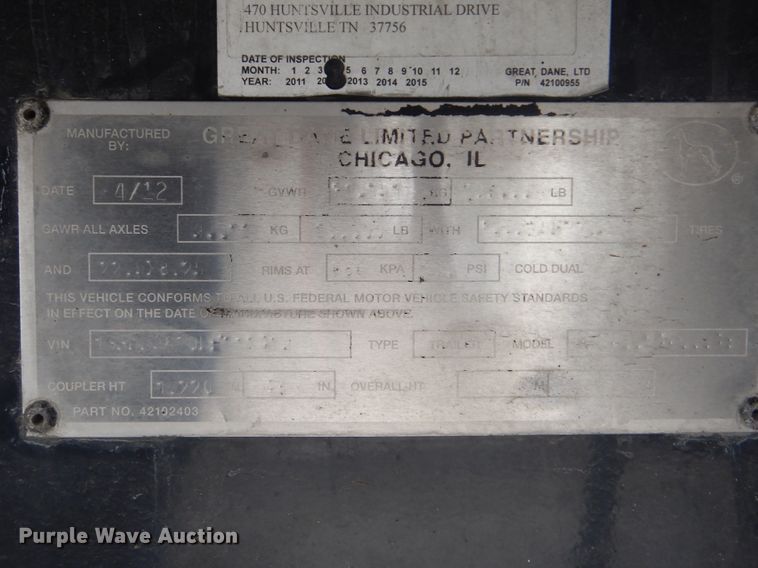 image for item GD9200 2007 Great Dane flatbed trailer