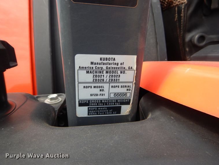 image for item ES9546 2013 Kubota ZD331 ZTR lawn mower
