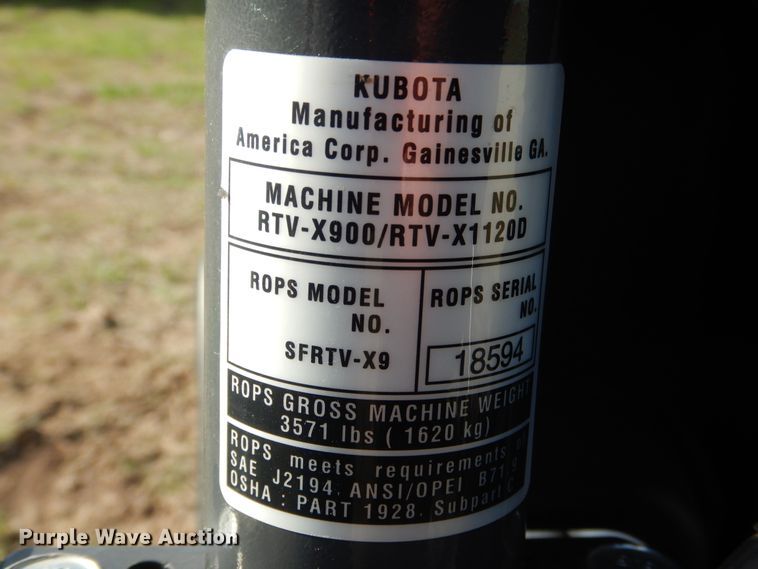 image for item ES9550 2014 Kubota RTV-X1120D utility vehicle