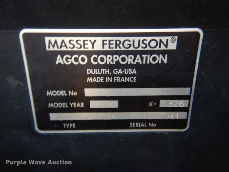 image for item ES9553 2009 Massey-Ferguson 5475 MFWD tractor
