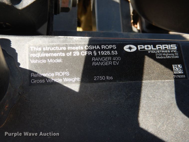 image for item ES9570 2010 Polaris Ranger 400 R10RH45AH utility vehicle