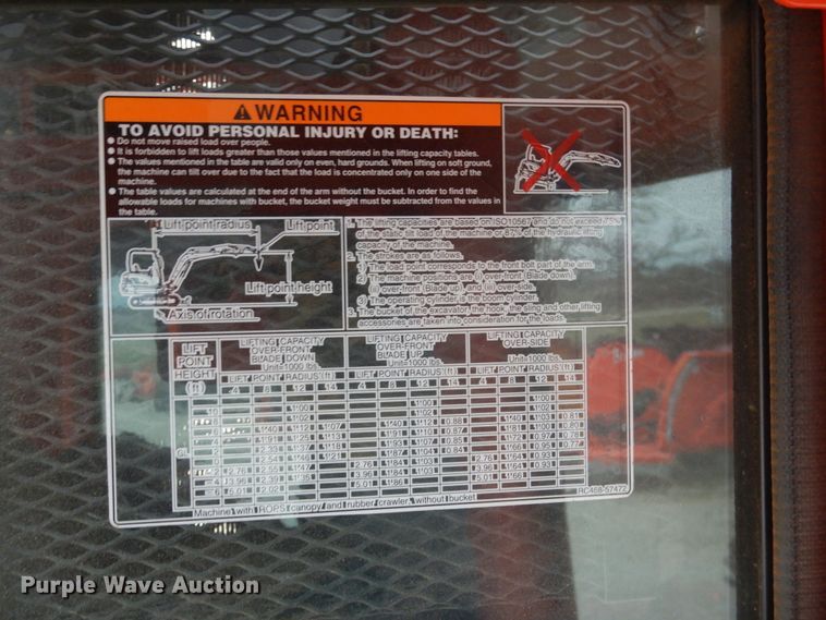 image for item ES9599 2015 Kubota KX91-3S2 Super Series 2 mini excavator