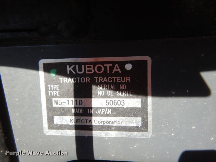 image for item GC9655 2017 Kubota M5-111D MFWD tractor